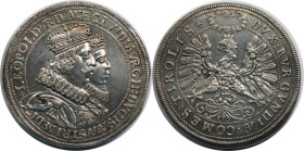 RDR – Habsburg – Österreich, RÖMISCH-DEUTSCHES REICH. Eh. Leopold und Claudia von Medici. Doppeltaler ND, Hall. Silber. 56,40 g. MzA. 106, M/T 463. Se...