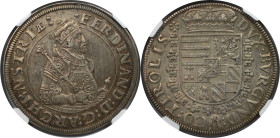 RDR – Habsburg – Österreich, RÖMISCH-DEUTSCHES REICH. Ferdinand I. Taler ND (1564-95), Ensisheim. Silber. Dav. 8092. NGC AU 55