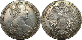 RDR – Habsburg – Österreich, RÖMISCH-DEUTSCHES REICH. Maria Theresia (1740-1780). Taler 1780 SF. Silber. Fast Stempelglanz. Patina