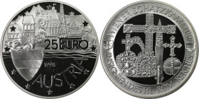 RDR – Habsburg – Österreich, REPUBLIK ÖSTERREICH. Wiener Schatzkammer. Medaille "25 Euro" 1998. 22,20 g. 0.925 Silber. KM # 48. Polierte Platte