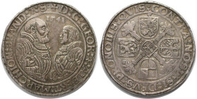 Altdeutsche Münzen und Medaillen, BRANDENBURG IN FRANKEN. Georg und Albrecht (1527-1543). Taler 1541, Schwabach, Silber. Sehr schön-vorzüglich