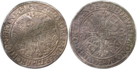 Altdeutsche Münzen und Medaillen, BRANDENBURG IN FRANKEN. Georg und Albrecht (1527-1543). 1 Gulden 1543. Silber. Dav 8967. Vorzüglich