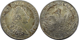 Altdeutsche Münzen und Medaillen, BRANDENBURG IN PREUSSEN. Friedrich II. (1740-1786). Taler 1781 B, Breslau. 22,04 g. Silber. Dav. 2590, Olding 86. Fa...