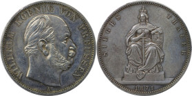Altdeutsche Münzen und Medaillen, BRANDENBURG IN PREUSSEN. Wilhelm I. (1861-1888). Siegestaler 1871 A, Silber. KM 500, Jaeger 99, AKS 118. Vorzüglich-...