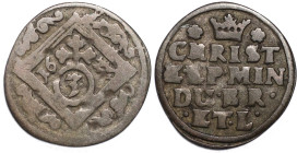 Altdeutsche Münzen und Medaillen, BRAUNSCHWEIG - LÜNEBURG - CELLE. 3 Pfennig 1622. KM 52. Sehr schön, feina Patina