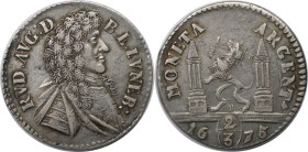 Altdeutsche Münzen und Medaillen, BRAUNSCHWEIG - STADT. 2/3 Taler 1675 B, mit Titel und Brustbild Rudolf Augusts von Braunschweig-Wolfenbüttel. Silber...