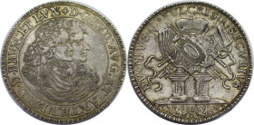 Altdeutsche Münzen und Medaillen, BRAUNSCHWEIG - WOLFENBÜTTEL. Rudolf August und Anton Ulrich. Reichstaler 1693, Goslar. Silber. 28,96 g. Dav. 6395, W...