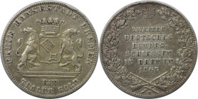 Altdeutsche Münzen und Medaillen, BREMEN - STADT. Taler 1865 B, Silber. Zweites deutsches Bundesschiessen. Jungk 1206, Jaeger 27, Thun 126, AKS 16. Se...