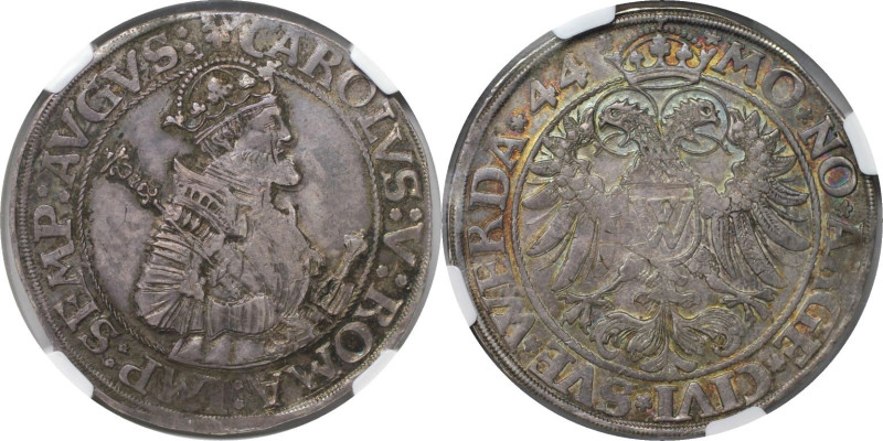 Altdeutsche Münzen und Medaillen, DONAUWÖRTH. Karl V. (1519-1558). Taler 1544. S...
