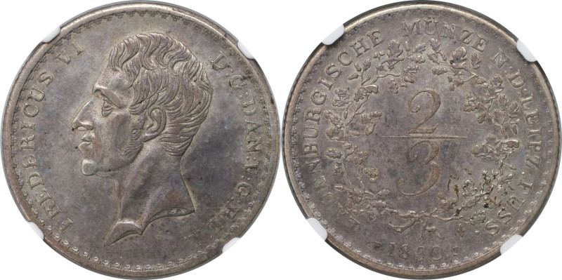 Altdeutsche Münzen und Medaillen, LAUENBURG. Frederik VI. (1808-1839). 2/3 Taler...