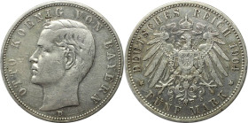 Deutsche Münzen und Medaillen ab 1871, REICHSSILBERMÜNZEN, Bayern, Otto (1886-1913). 5 Mark 1904 D. Silber. Jaeger 46. Sehr schön