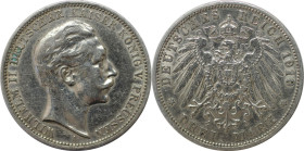 Deutsche Münzen und Medaillen ab 1871, REICHSSILBERMÜNZEN, Preußen, Wilhelm II. (1888-1918). 3 Mark 1910 A. Silber. Jaeger 103. Vorzüglich