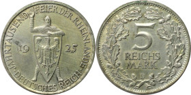 Deutsche Münzen und Medaillen ab 1871, WEIMARER REPUBLIK. 5 Reichsmark 1925 D, 1000-Jahrfeier der Rheinlande. Silber. KM 47, Jaeger 322, AKS 60. Vorzü...