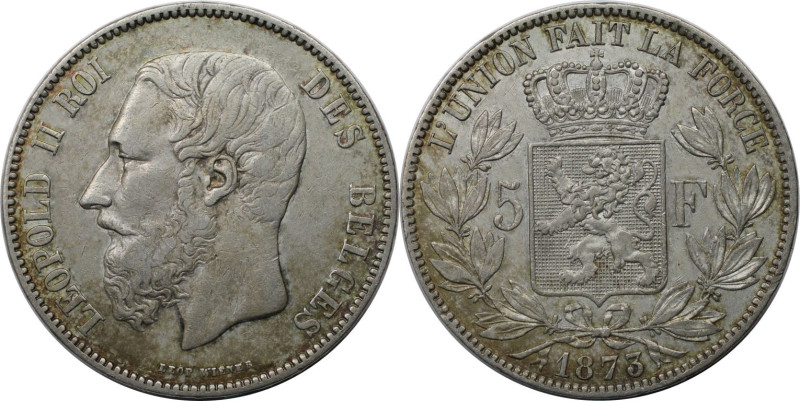 Europäische Münzen und Medaillen, Belgien / Belgium. Leopold II. (1835-1909). 5 ...