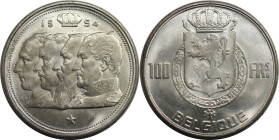 Europäische Münzen und Medaillen, Belgien / Belgium. Baudouin I. (1951-1993). 100 Francs 1954. Silber. KM 138. Sehr schön+