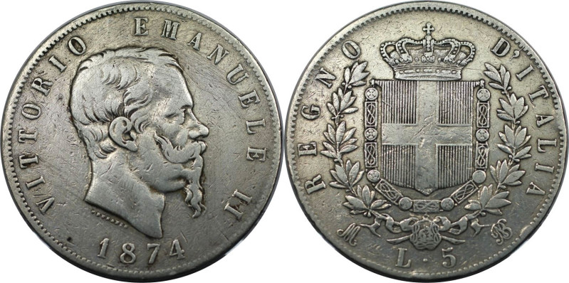 Europäische Münzen und Medaillen, Italien / Italy. Vittorio Emanuele II. 5 Lire ...