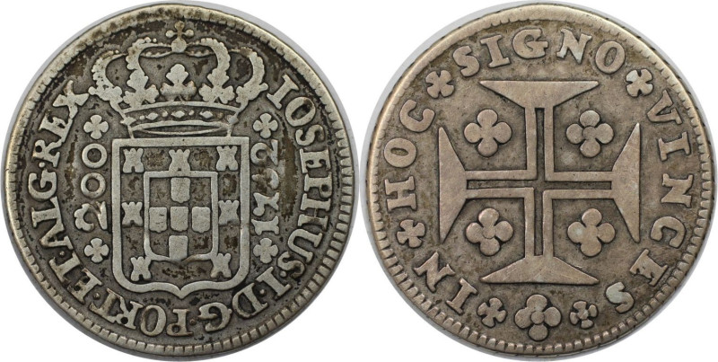 Europäische Münzen und Medaillen, Portugal. Jose I. 200 Reis 1762, Silber. KM 24...