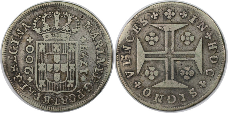 Europäische Münzen und Medaillen, Portugal. Maria I. 200 Reis 1799, Silber. KM 2...