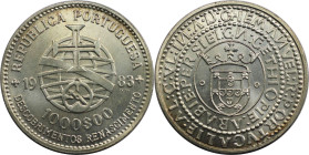 Europäische Münzen und Medaillen, Portugal. XVII. Europäische Kunstausstellung. 1000 Escudos 1983. 21,0 g. 0.835 Silber. 0.56 OZ. KM 622. Stempelglanz...