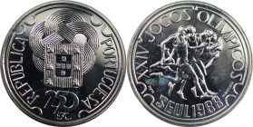 Europäische Münzen und Medaillen, Portugal. 850. Jahrestag - Gründung von Portugal. 250 Escudos 1988. 28,0 g. 0.925 Silber. 0.83 OZ. KM 643a. Polierte...