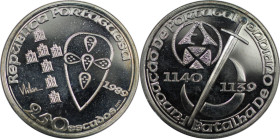 Europäische Münzen und Medaillen, Portugal. 850. Jahrestag - Gründung von Portugal. 250 Escudos 1989. 28,0 g. 0.925 Silber. 0.83 OZ. KM 650a. Polierte...