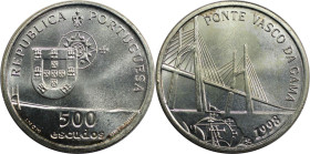 Europäische Münzen und Medaillen, Portugal. Vasco da Gama Brücke. 500 Escudos 1998. 14,0 g. 0.500 Silber. 0.23 OZ. KM 705. Stempelglanz