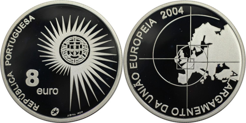 Europäische Münzen und Medaillen, Portugal. EU Erweiterung. 8 Euro 2004. 21,22 g...