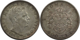 Europäische Münzen und Medaillen, Rumänien / Romania. Mihai I. 200 Lei 1942. 6,0 g. 0.835 Silber. 0.16 OZ. KM 63. Sehr schön