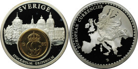 Europäische Münzen und Medaillen, Schweden / Sweden. Stockholm: Gripsholm. "European Currencies" Medaille ND. Polierte Platte