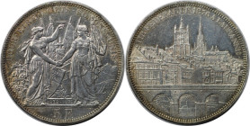 Europäische Münzen und Medaillen, Schweiz / Switzerland. 5 Franken / Schützentaler 1876, auf das Schützenfest Lausanne. Silber. KM X# S13. Fast Stempe...