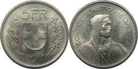 Europäische Münzen und Medaillen, Schweiz / Switzerland. 5 Franken 1967. 15,0 g. 0.835 Silber. 0.40 OZ. KM 40. Vorzüglich+