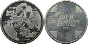 Europäische Münzen und Medaillen, Schweiz / Switzerland. Riese von Gargantua. 20 Franken 1996 B. 20,0 g. 0.835 Silber. 0.54 OZ. KM 76. Stempelglanz