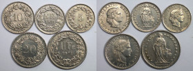 Europäische Münzen und Medaillen, Schweiz / Switzerland, Lots und Sammlungen. 5 Rappen 1959, KM 26 (Fast Vz), 10 Rappen 1959, KM 27 (Vz), 20 Rappen 19...
