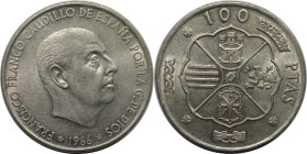 Europäische Münzen und Medaillen, Spanien / Spain. Francisco Franco (1939-1975). 100 Pesetas 1966. 19,0 g. 0.800 Silber. 0.49 OZ. KM 797. Vorzüglich...
