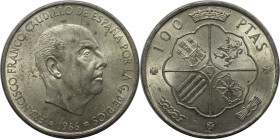 Europäische Münzen und Medaillen, Spanien / Spain. Francisco Franco (1939-1975). 100 Pesetas 1966 (68). 19,0 g. 0.800 Silber. 0.49 OZ. KM 797. Vorzügl...