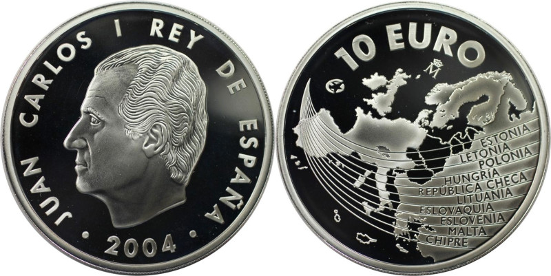 Europäische Münzen und Medaillen, Spanien / Spain. EU-Erweiterung. 10 Euro 2004....