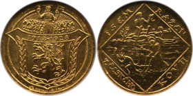 Europäische Münzen und Medaillen, Tschechoslowakei / Czechoslovakia. Goldmedaille zu 2 Dukaten 1928, Kremnitz. Von: Otakar Spaniel. Vs.: Von Lorbeerzw...