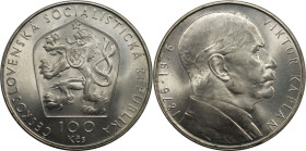 Europäische Münzen und Medaillen, Tschechoslowakei / Czechoslovakia. 100. Geburtstag von Viktor Kaplan. 100 Kronen 1976. 15,0 g. 0.700 Silber. 0.34 OZ...