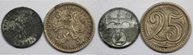 Europäische Münzen und Medaillen, Tschechoslowakei / Czechoslovakia, Lots und Sammlungen. 2 Halere 1924, Zink, KM 5. 25 Halere 1933, Kupfer-Nickel, KM...