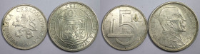 Europäische Münzen und Medaillen, Tschechoslowakei / Czechoslovakia, Lots und Sammlungen. 5 Kronen 1930, 10 Kronen 1928. Lot von 2 Münzen. Silber. KM ...