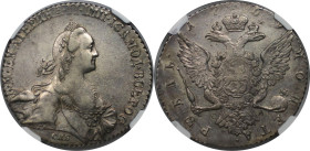 Russische Münzen und Medaillen, Katharina II. (1762-1796). Rubel 1769 SPB CA. Silber. NGC AU DETAILS CLEANED