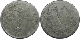 Weltmünzen und Medaillen, Algerien / Algeria. Chambre de Commerce d’Alger. 10 Centimes 1917. Zink. KM TnA7, Lec. 137. Schön-sehr schön. Selten!