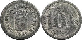 Weltmünzen und Medaillen, Algerien / Algeria. Chambre de Commerce d’Oran. 10 Centimes 1921. Aluminium. KM TnE2. Sehr schön