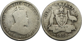 Weltmünzen und Medaillen, Australien / Australia. Edward VII. 1 Shilling 1910. Silber. KM 20. Schön-sehr schön