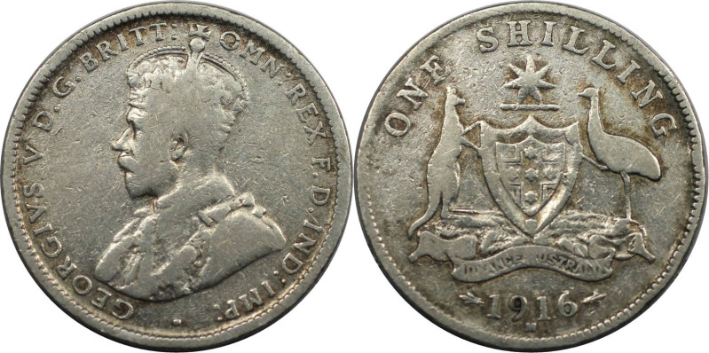 Weltmünzen und Medaillen, Australien / Australia. George V. 1 Shilling 1916. Sil...