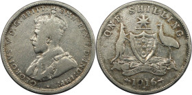 Weltmünzen und Medaillen, Australien / Australia. George V. 1 Shilling 1916. Silber. KM 26. Sehr schön
