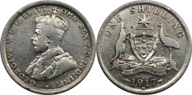 Weltmünzen und Medaillen, Australien / Australia. George V. 1 FShilling 1917. Silber. KM 26 Sehr schön
