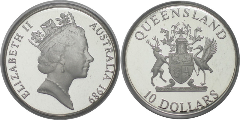 Weltmünzen und Medaillen, Australien / Australia. "Queensland". 10 Dollars 1989....