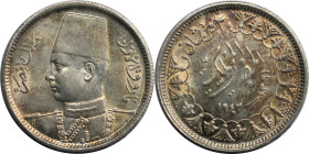 Weltmünzen und Medaillen, Ägypten / Egypt. Farouk I. (1936-1952). 2 Piastres / 2 Qirsh 1942 (AH 1361). 2,80 g. 0.833 Silber. 0.075 OZ. KM 365. Stempel...