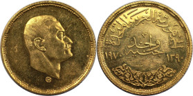 Weltmünzen und Medaillen, Ägypten / Egypt. 1 Pound 1970 (AH 1390). Auf den Tod des Präsidenten Nasser. 8,0 g. 0.875 Gold. 0.23 OZ. KM 426, Fr. 50. Vor...